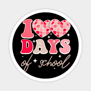 100 Days of School Retro Disco Hearts 100th Day of School Magnet